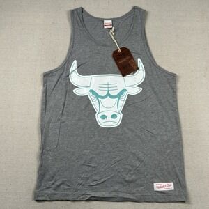 Mitchell Ness Bulls Shirt‎ Mens L Tank Top NBA Basketball Chicago Benny Heather